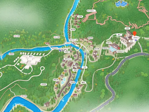 黄陵结合景区手绘地图智慧导览和720全景技术，可以让景区更加“动”起来，为游客提供更加身临其境的导览体验。